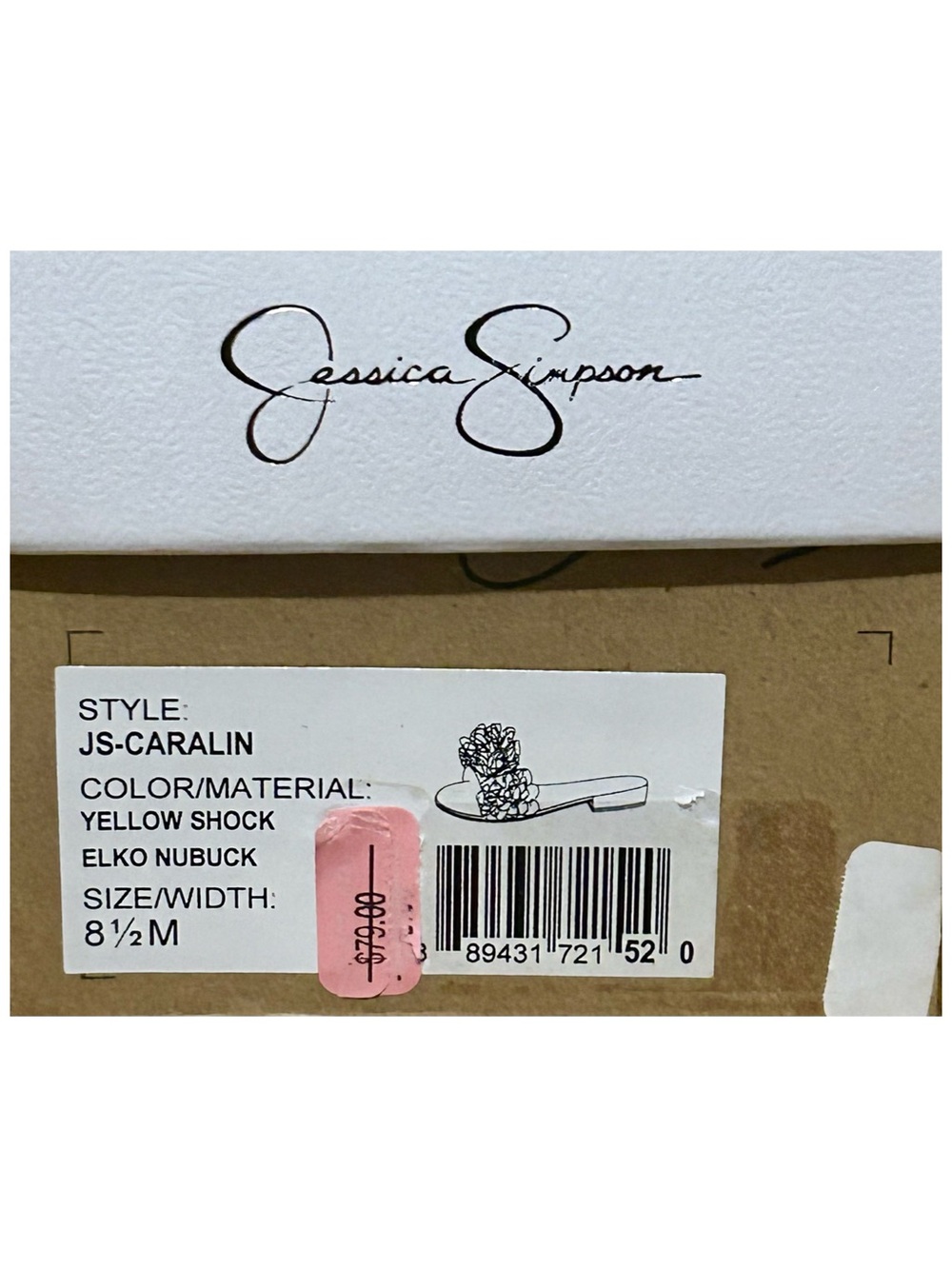 Jessica Simpson Leather Caralin Slide Sandals. - Picture 14 of 16